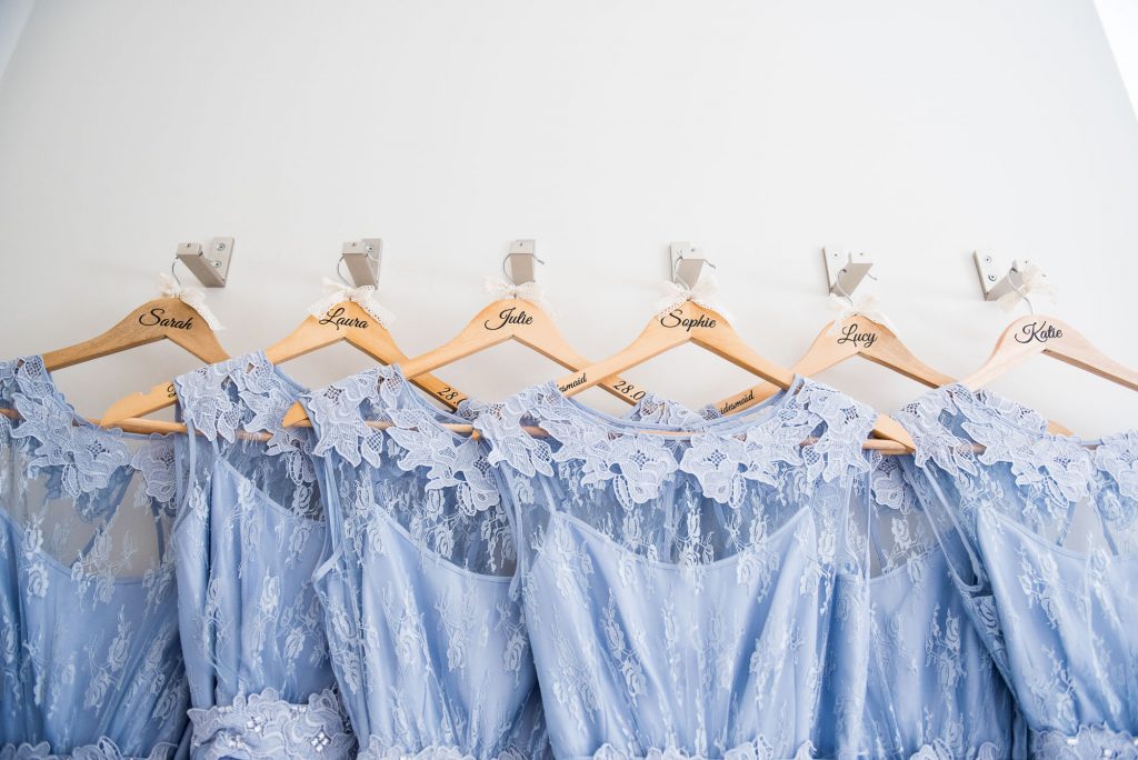 Coast bridesmaids dresses hanging 