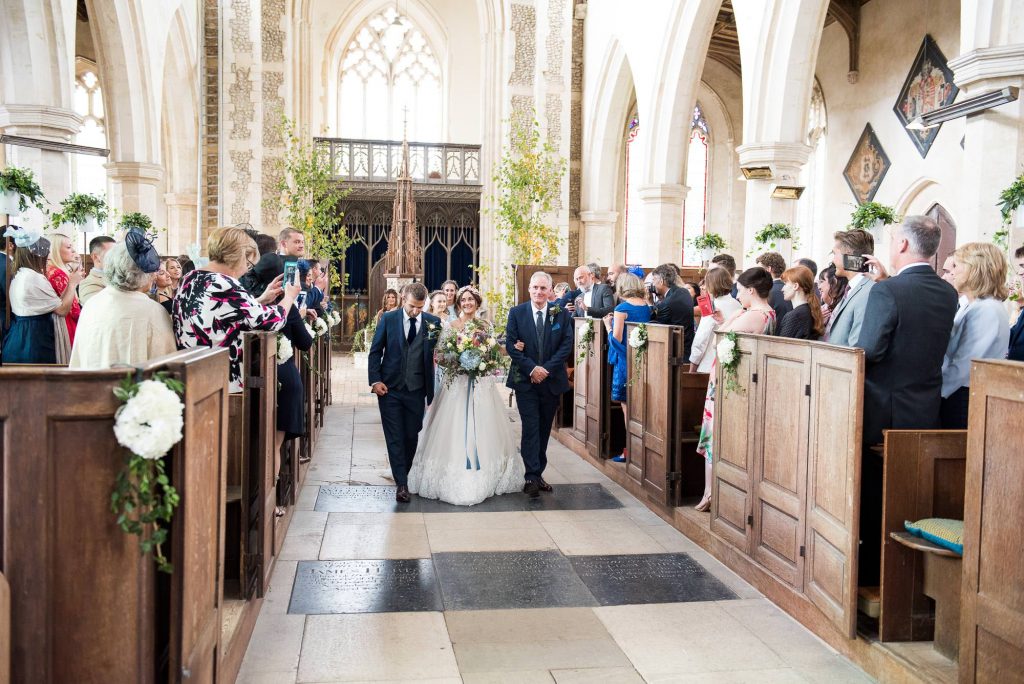 Elegant church wedding photography Norfolk