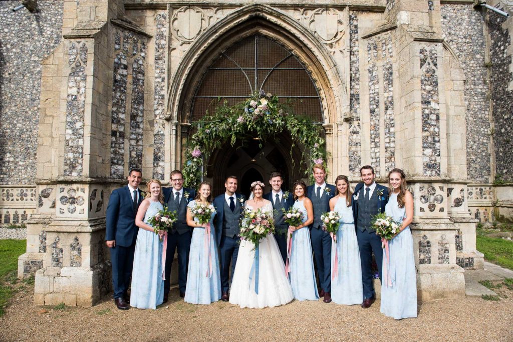 Relaxed group photography at Spixworth Hall wedding