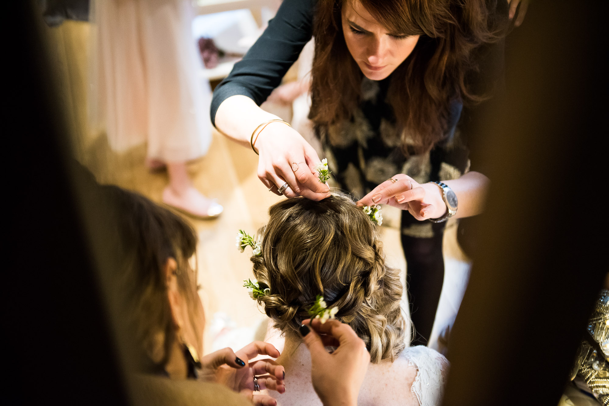 bridal hair finishing touches