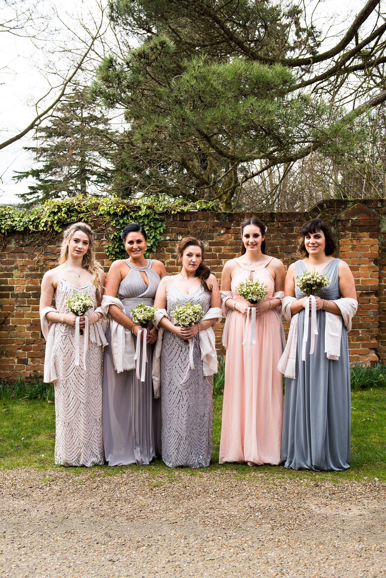 Gorgeous blush pink inspired mix-matched bridesmaid dresses