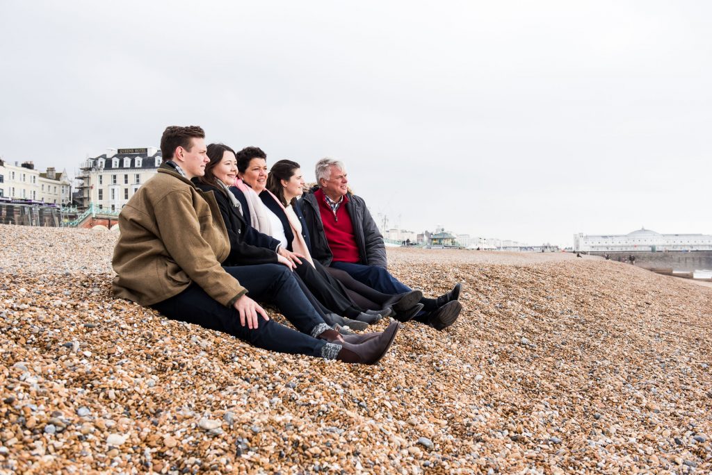 Family portrait on Brighton beach