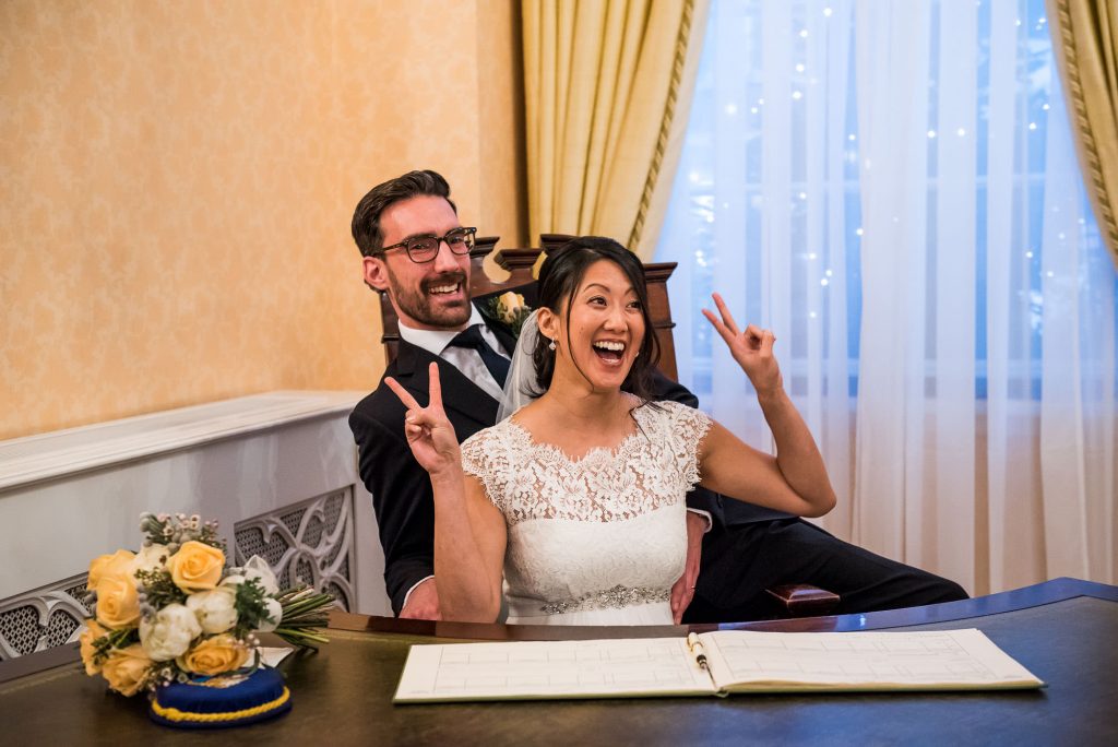 Relaxed and fun wedding portraits London