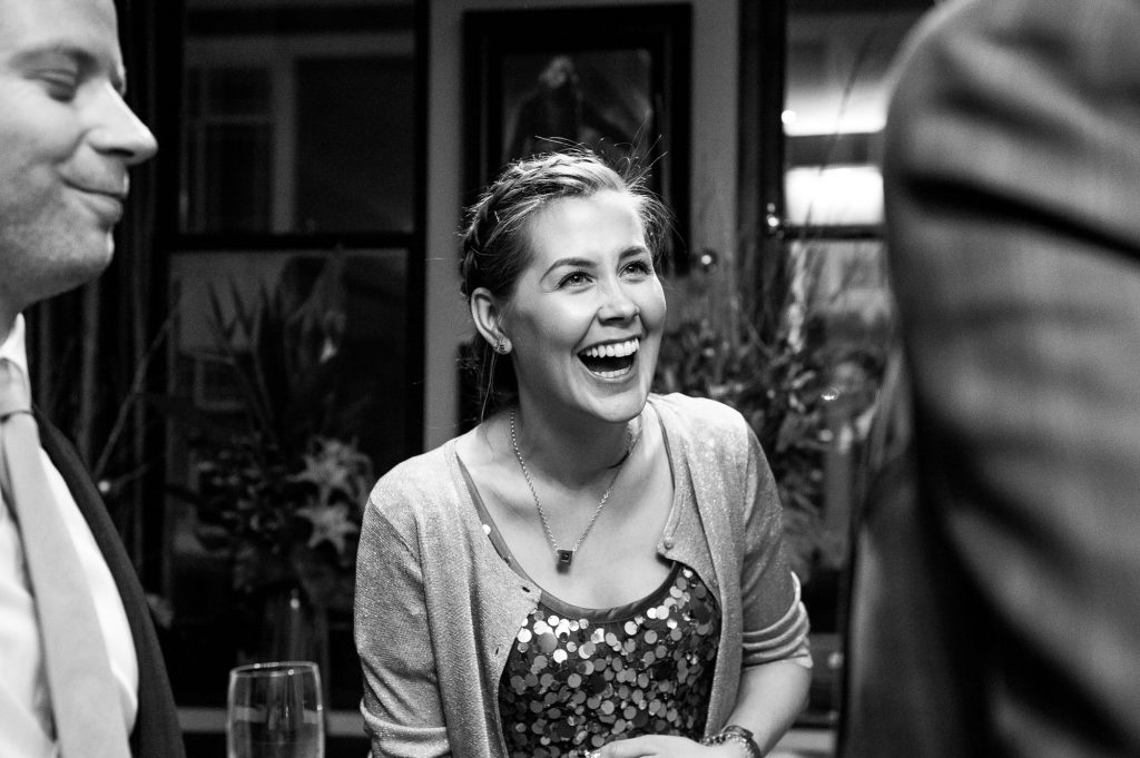 Candid moments during drinks reception London wedding