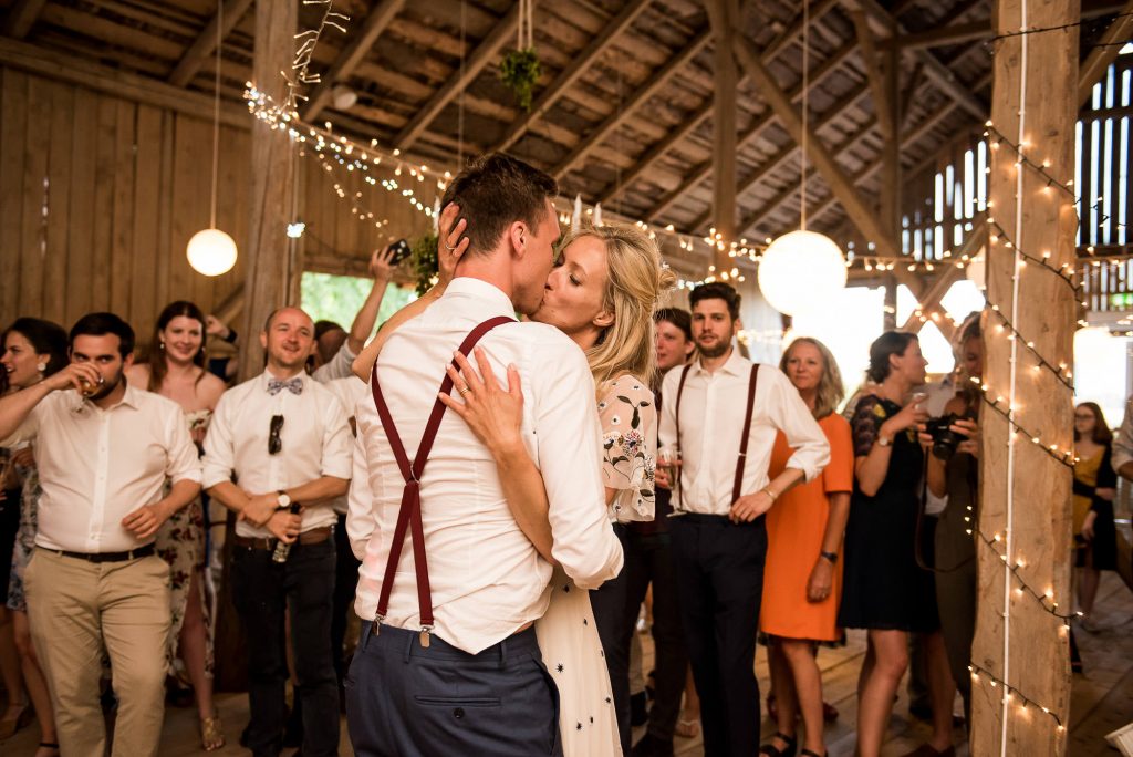 Swedish Wedding - Kroksta Gard Wedding - Couple Enjoy Their First Dance