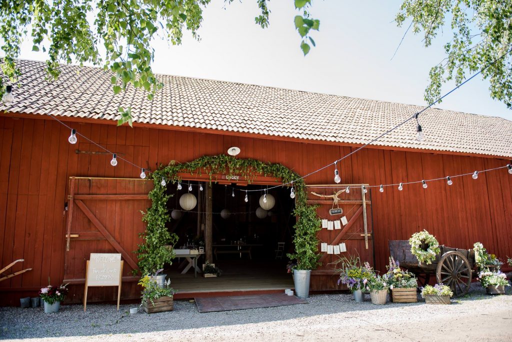 Swedish Wedding - Kroksta Gard Wedding - Traditional Red Fronted Swedish Barn