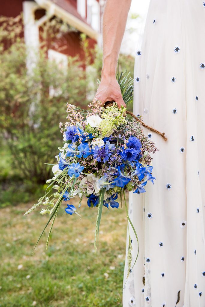 Swedish Wedding - Kroksta Gard Wedding - Gorgeous Boho French Connection Bride With Hand Made Bouquet