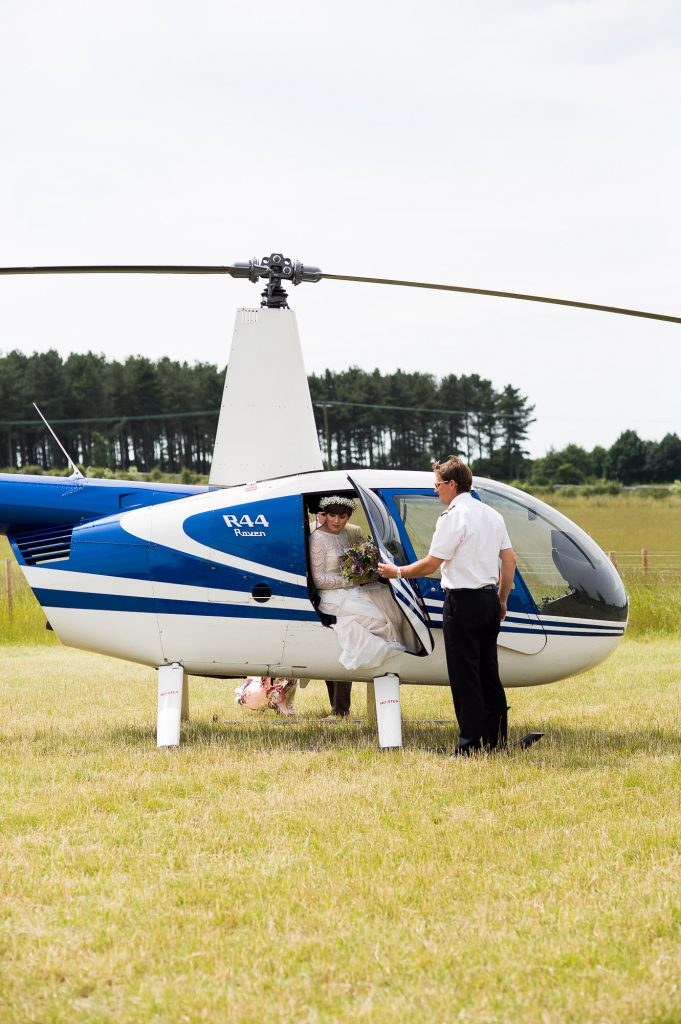 Inkersall Grange Farm Wedding - Same Sex Wedding Photography - Adventurous Bride Arrives In Helicopter