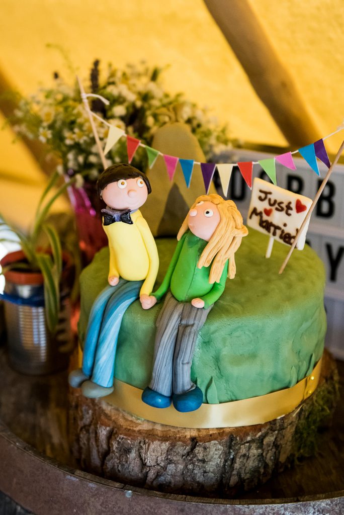 Inkersall Grange Farm Wedding - Same Sex Wedding Photography - Hand Made Cute Wedding Character Cake