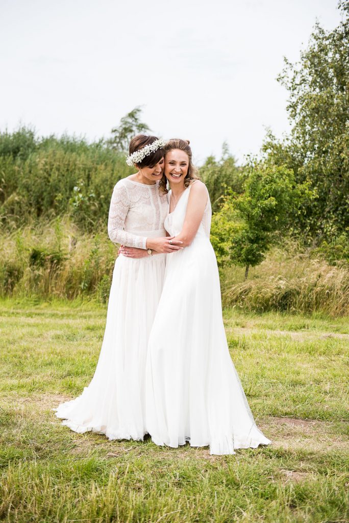 Inkersall Grange Farm Wedding - Same Sex Wedding Photography - Beautiful Boho Brides Embrace