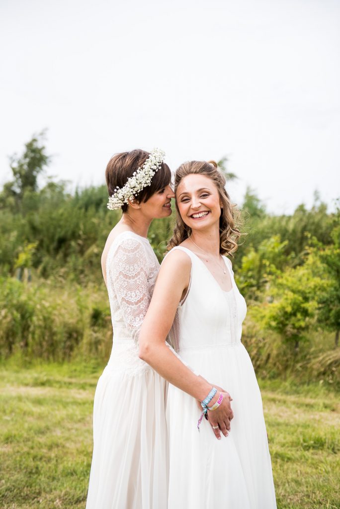 Inkersall Grange Farm Wedding - Same Sex Wedding Photography - Beautiful Boho Brides Natural Wedding Photography