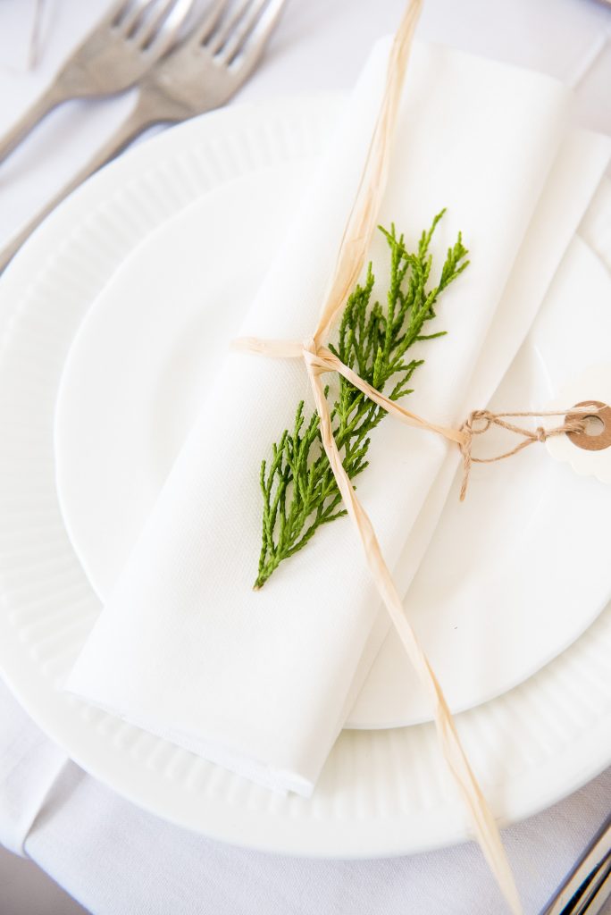 Outdoor Wedding Ceremony, Surrey Wedding Photography, Wedding Place Setting With Green Fern Favour