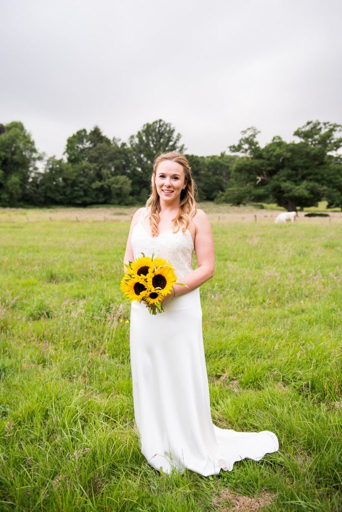  Stunning Catherine Deane Bride with Gorgeous Sunflower Bouquet