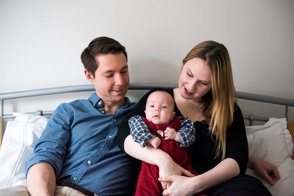 Newborn Photography Guildford, Candid Family Portrait On Bed