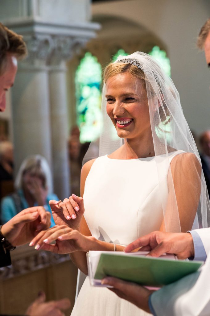 Outdoor Wedding Photography Surrey, Gorgeous Bride And Groom Say Their Vows In Chobham Church