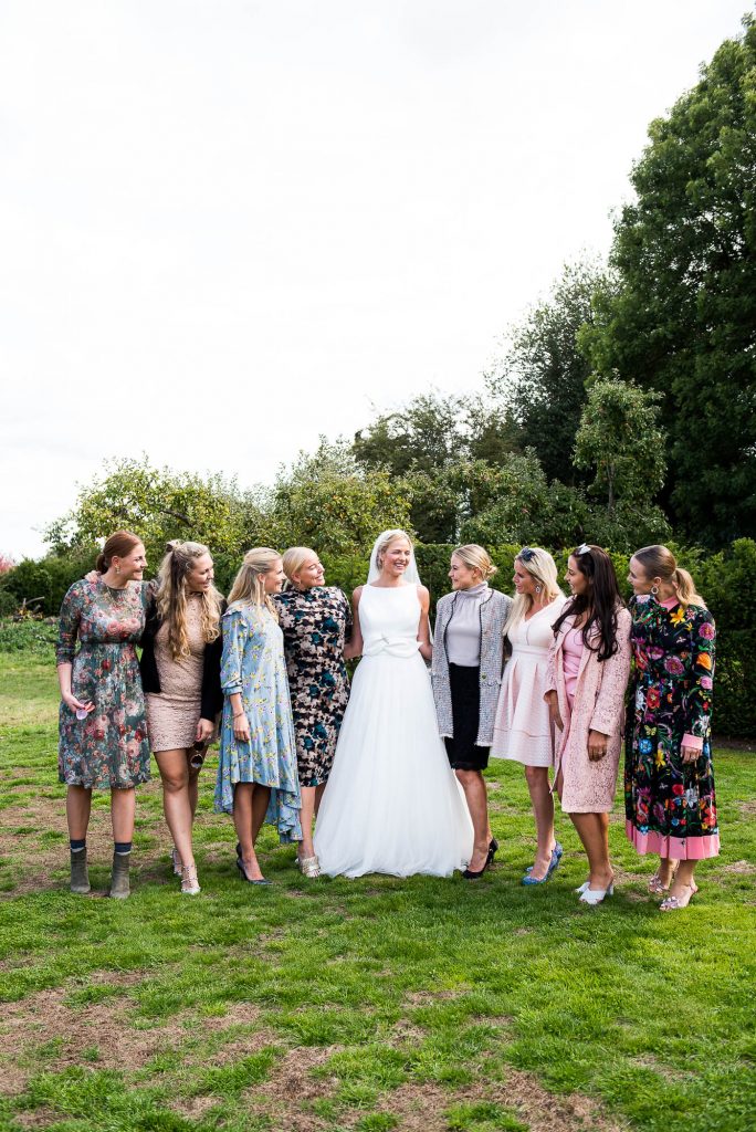 Outdoor Wedding Photography Surrey, Stunning Bride With Her Girlfriends