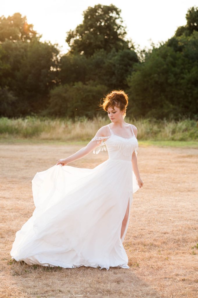 Miss Bush Bridal, Sunset Boho Bridal Portrait, Surrey Wedding Photography