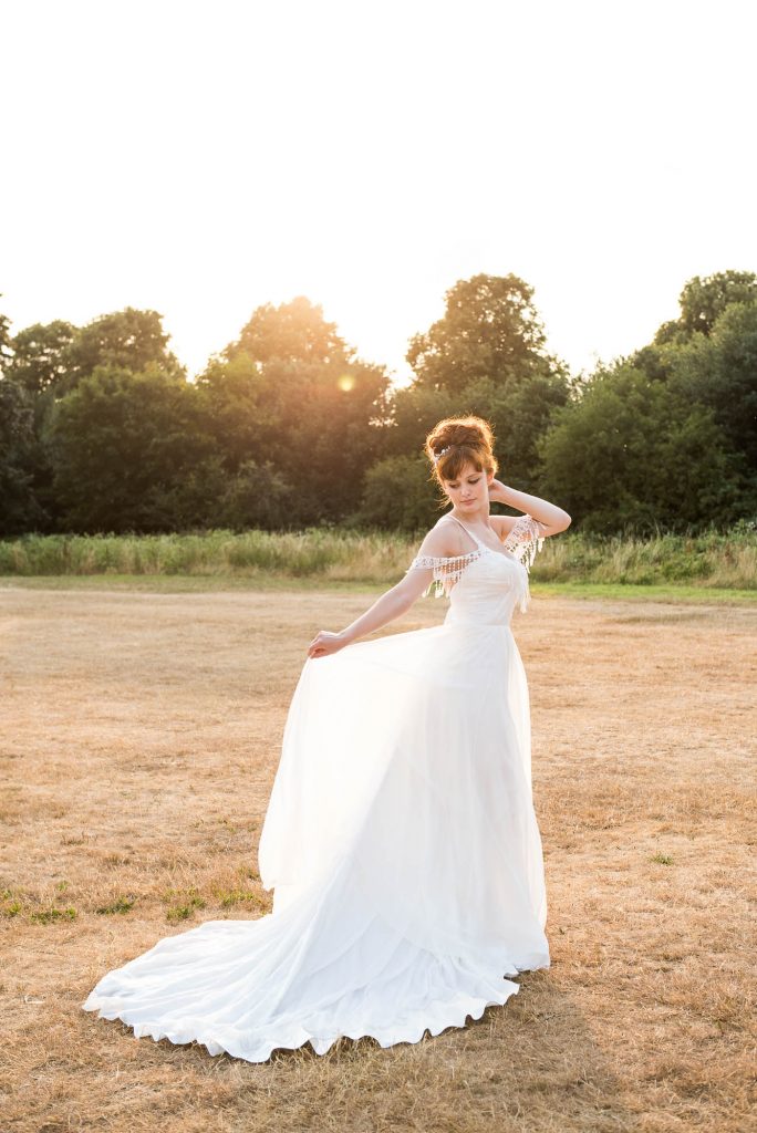 Miss Bush Bridal, Sunset Boho Bridal Portrait, Surrey Wedding Photography