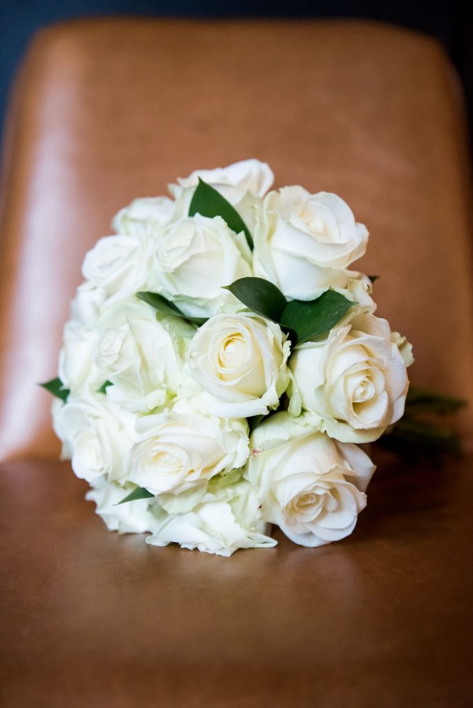  Old Marylebone Town Hall Wedding, white rose wedding flower bouquet from Marks and Spencer