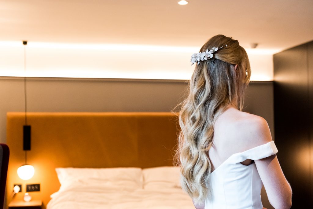  Old Marylebone Town Hall Wedding, relaxed and candid bridal preparation photography