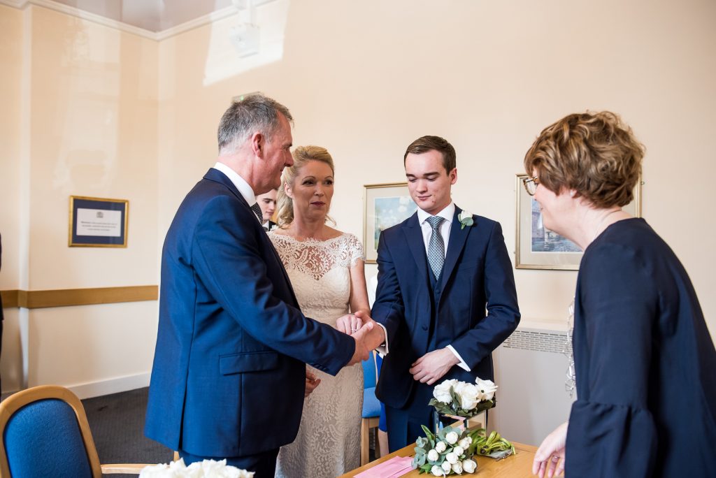 Son gives away his mother in Marlow wedding ceremony