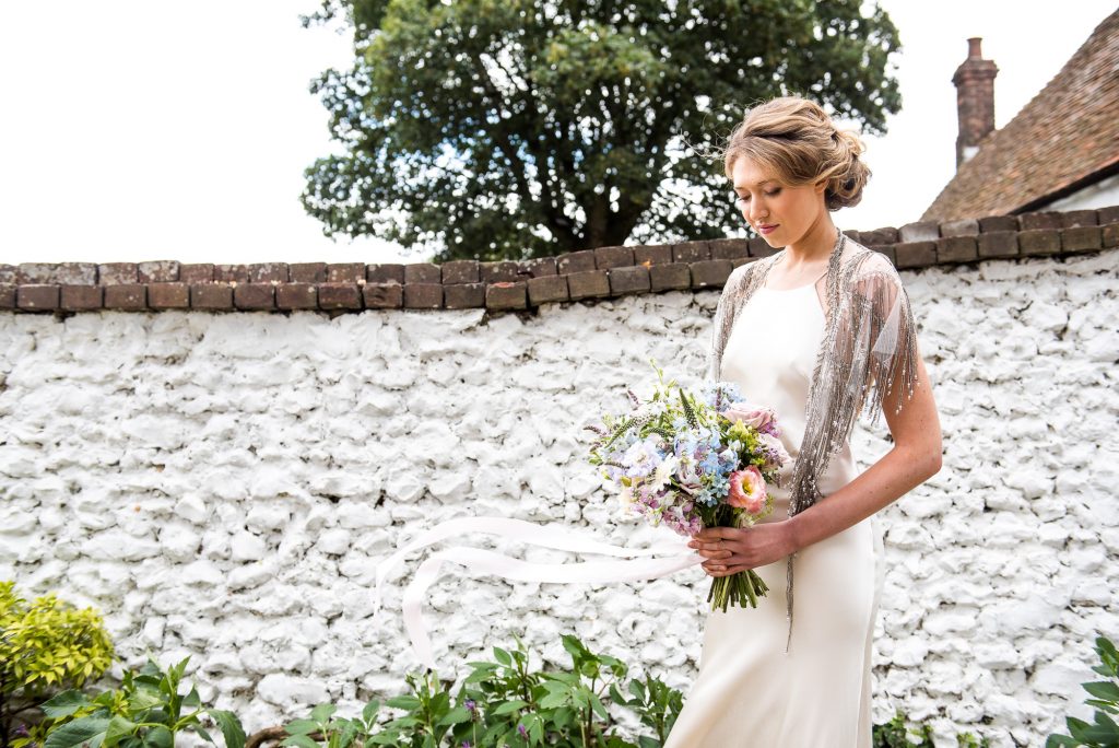 Botley Hill Barn Farm styled shoot with pastel coloured bouquet