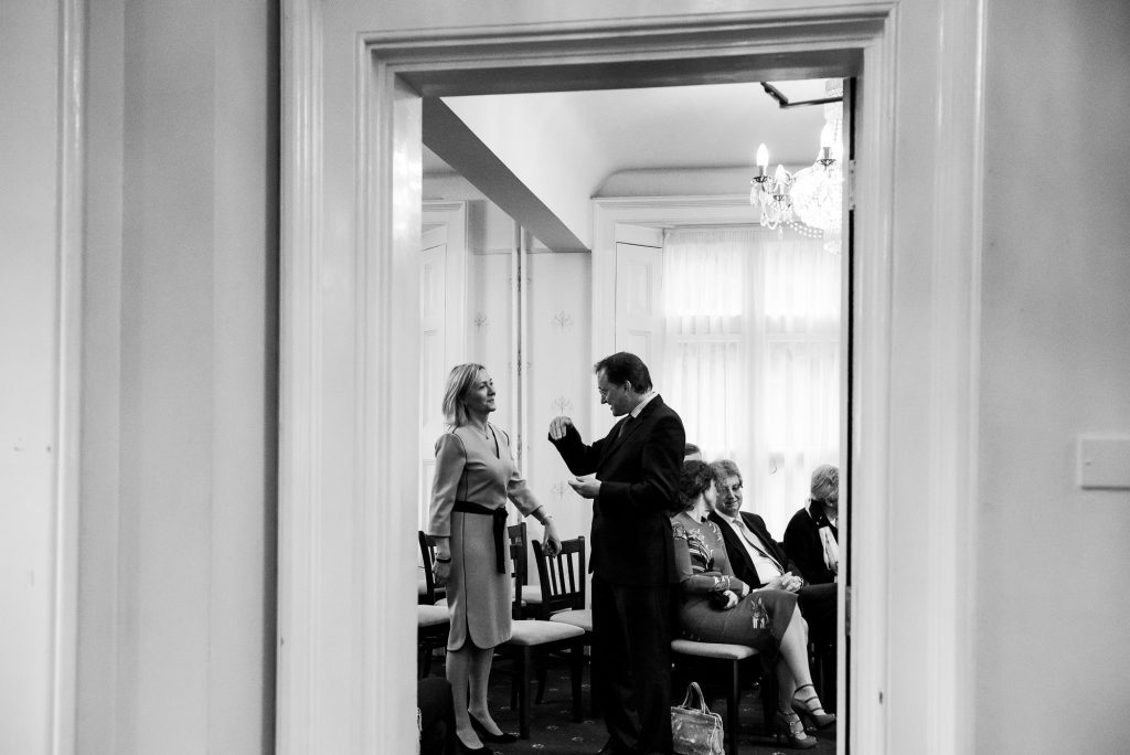 Creative black and white wedding photography Artington House wedding