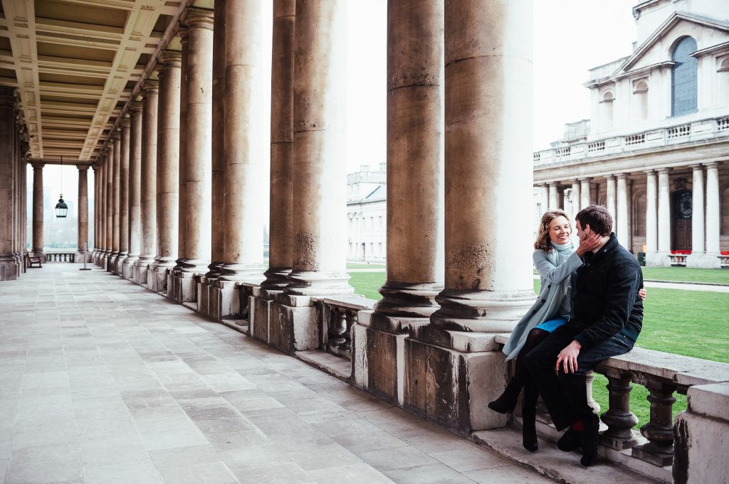London engagement shoot at Old Royal Greenwich Naval College 