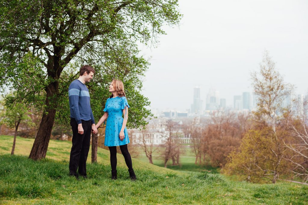Relaxed engagement photography Greenwich Park