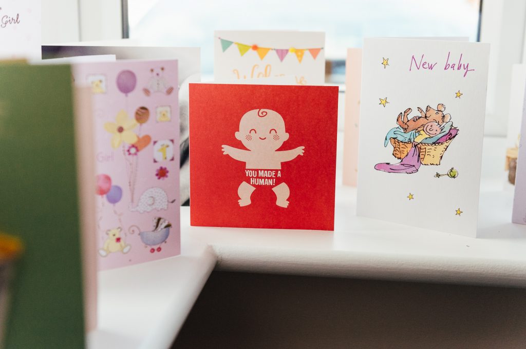 Welcome and congratulation cards for new baby