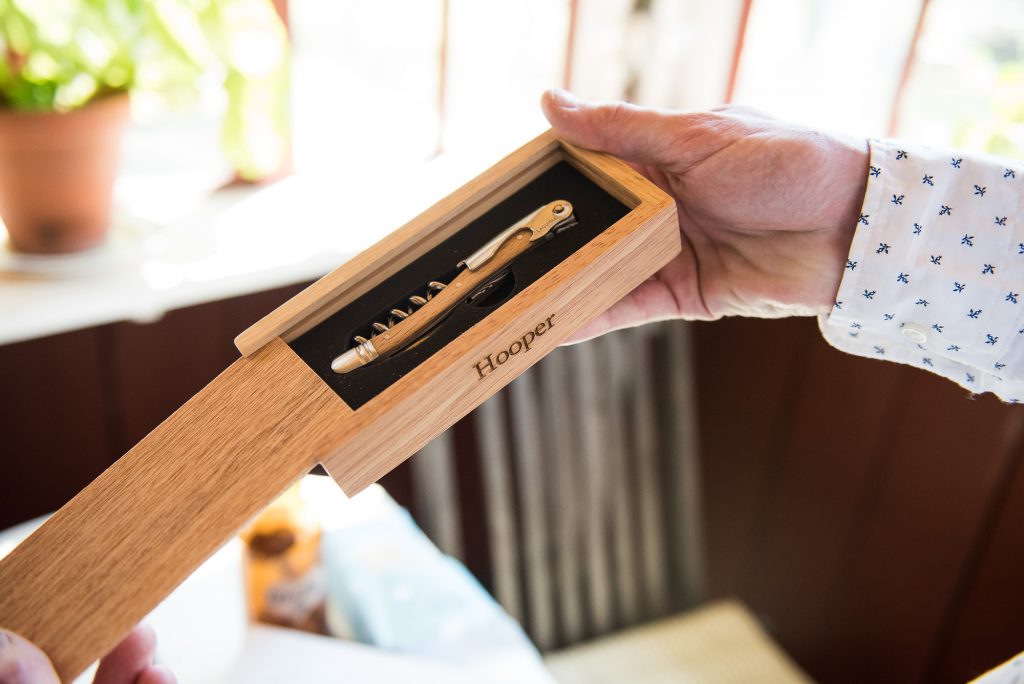 groomsman gift on a wedding morning of a pocket knife