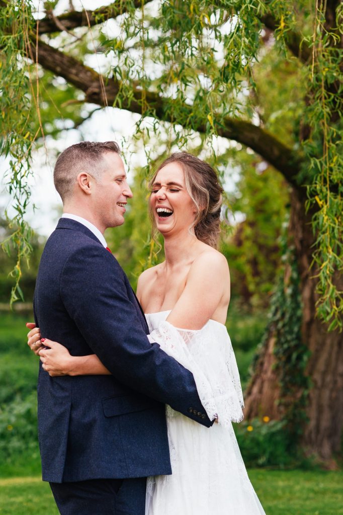Candid and natural wedding portrait