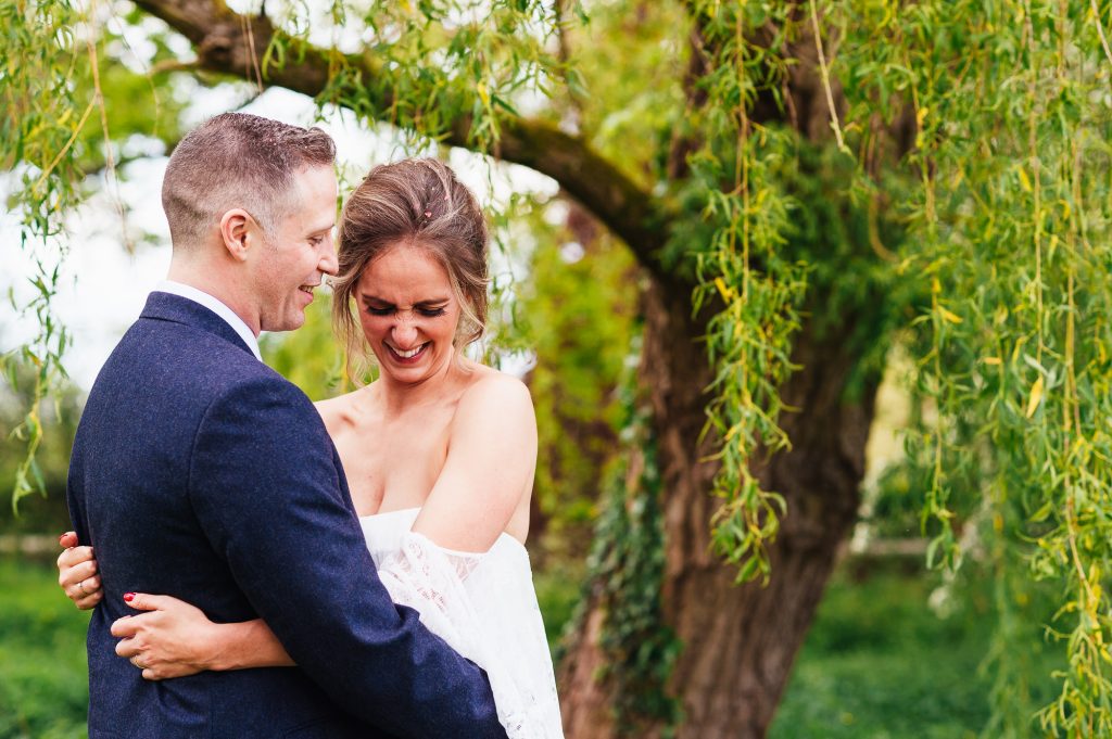 Candid and natural wedding portrait
