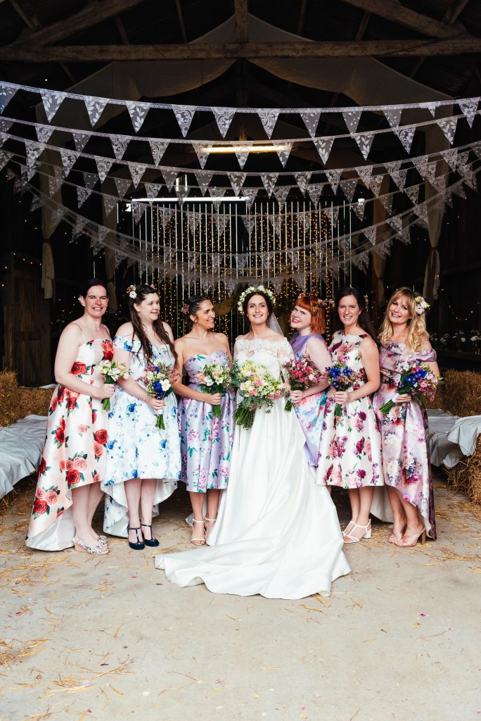 Gorgeous bride and bridesmaid group photography