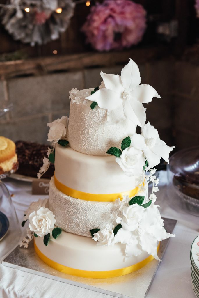 Home made three tier wedding cake