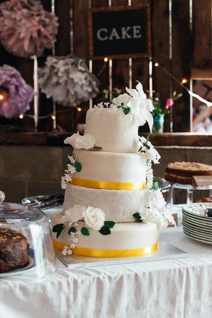 Home made three tier wedding cake
