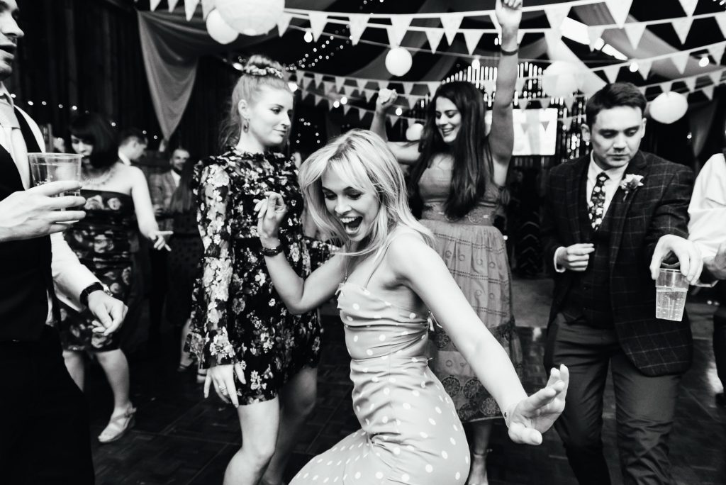 Fun dance floor wedding guests