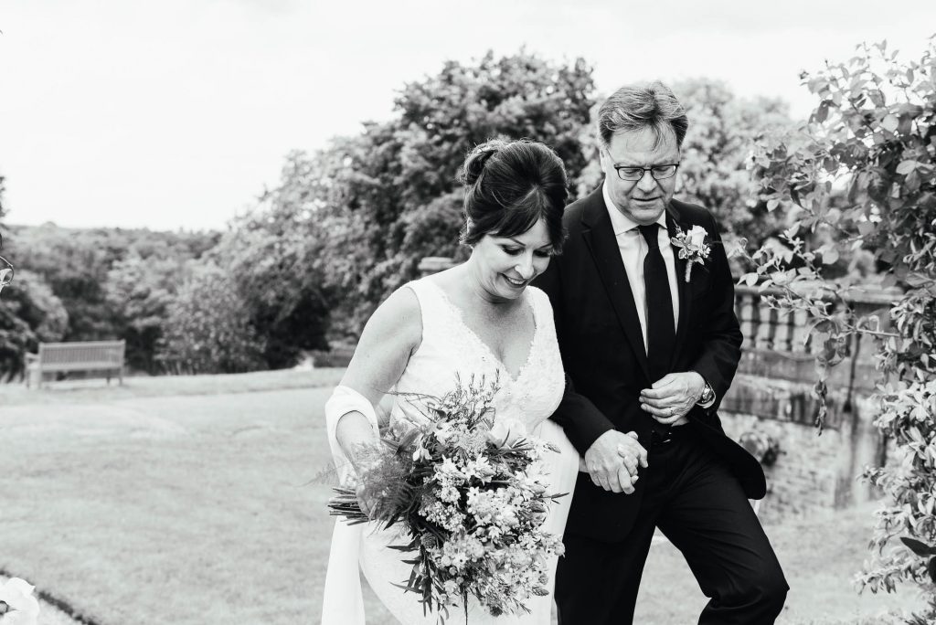 Documentary wedding photography, relaxed portrait in Oatlands Park Hotel