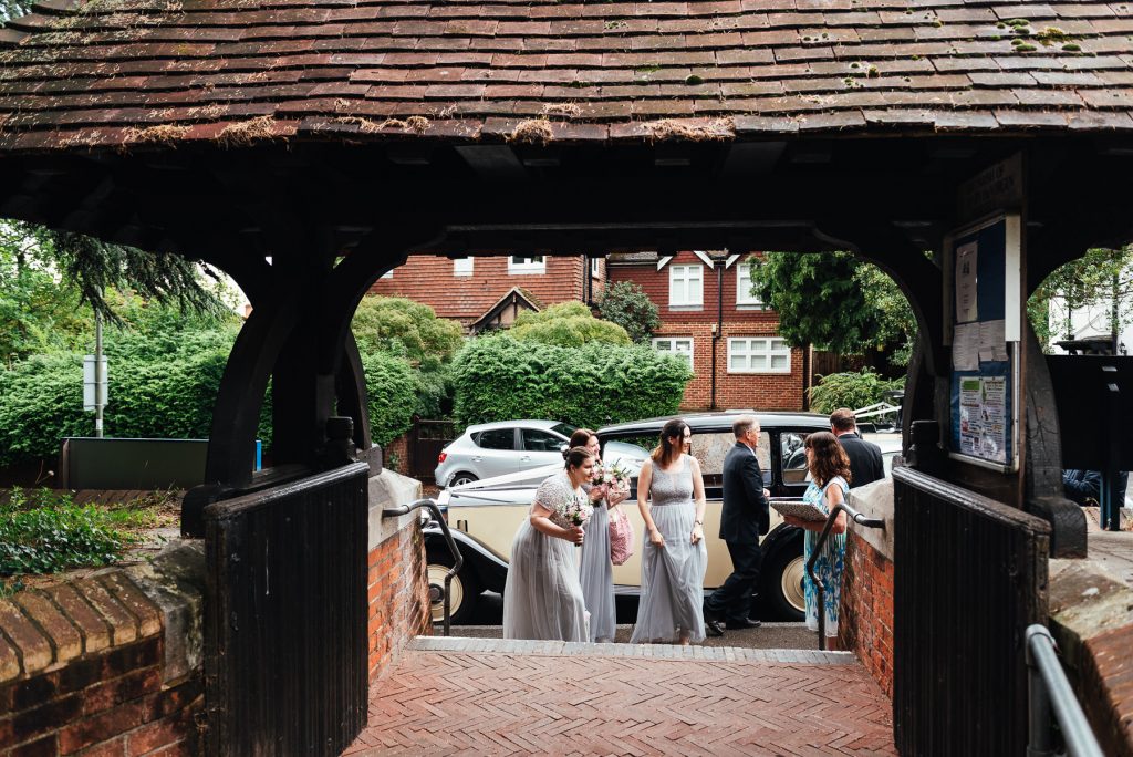 Documentary wedding photography, Surrey village hall wedding