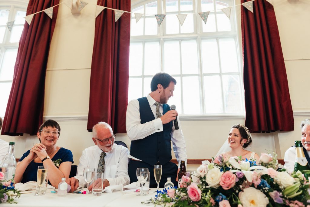 DIY village hall wedding speeches