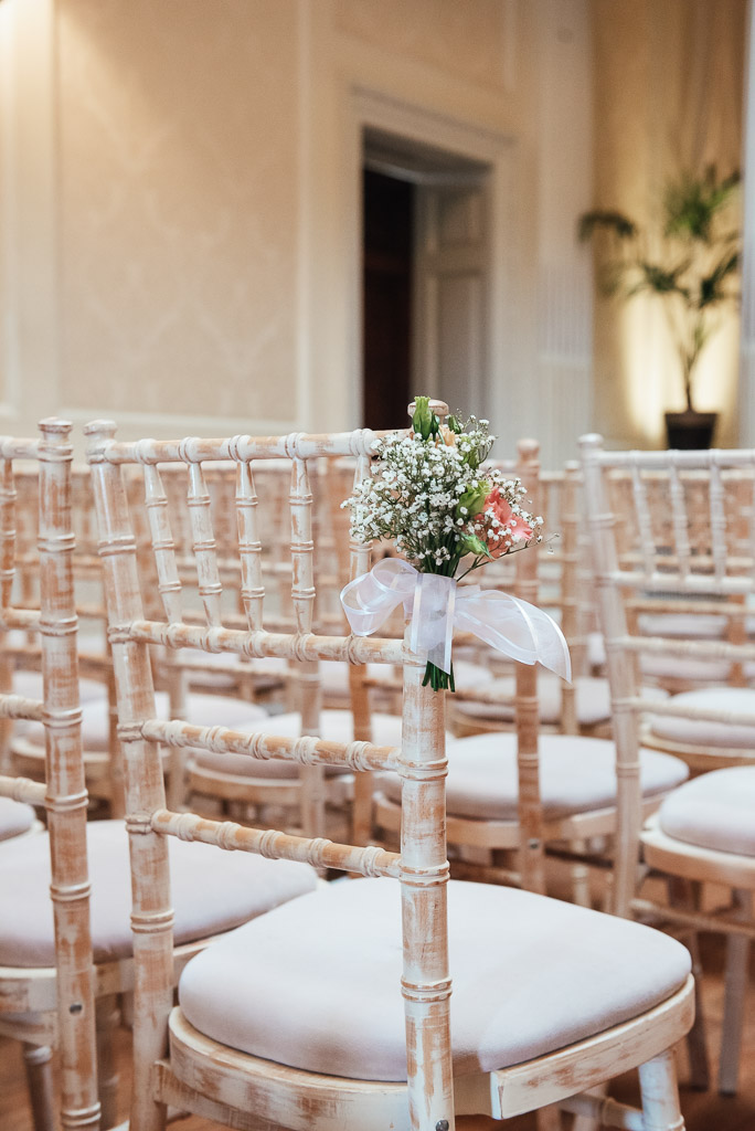 White and pink wedding florals for an elegant Hedsor House wedding
