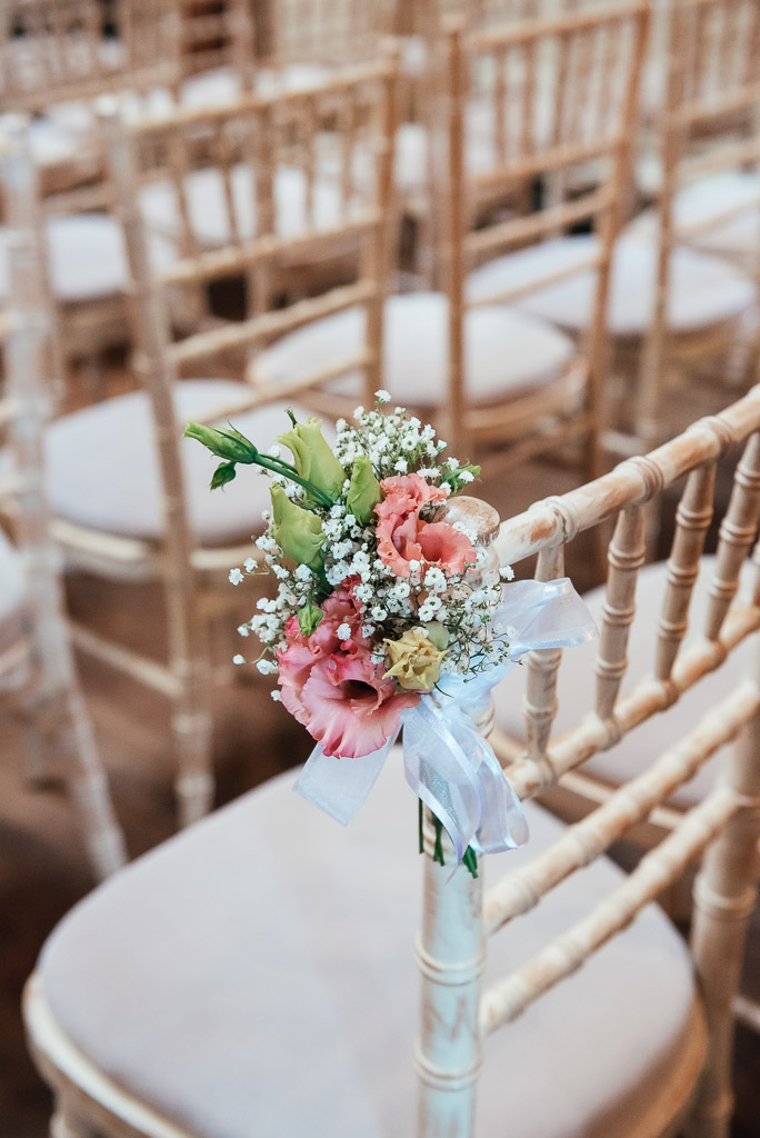 White and pink wedding florals for an elegant Hedsor House wedding