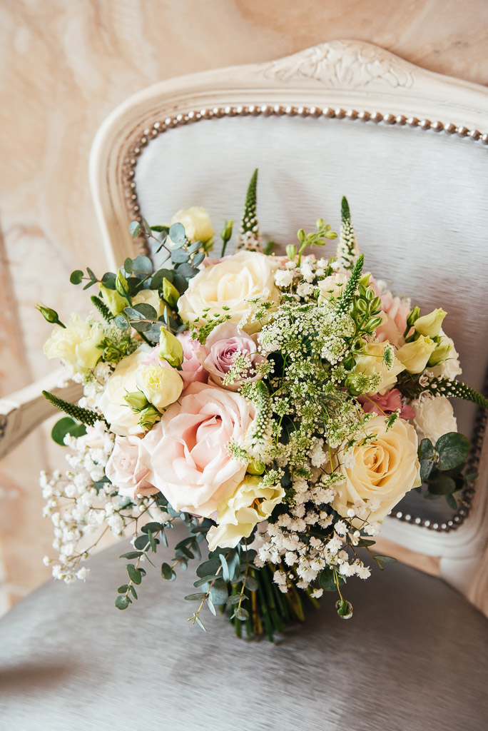 Beautiful white and pink bridal bouquet