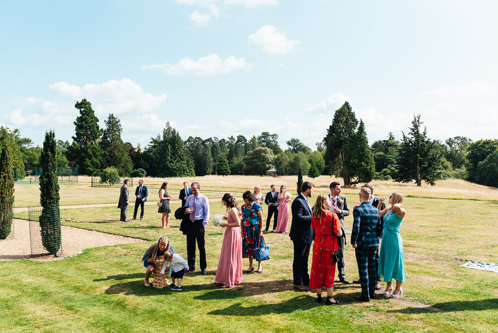 Relaxed and sunny garden reception at Hedsor House