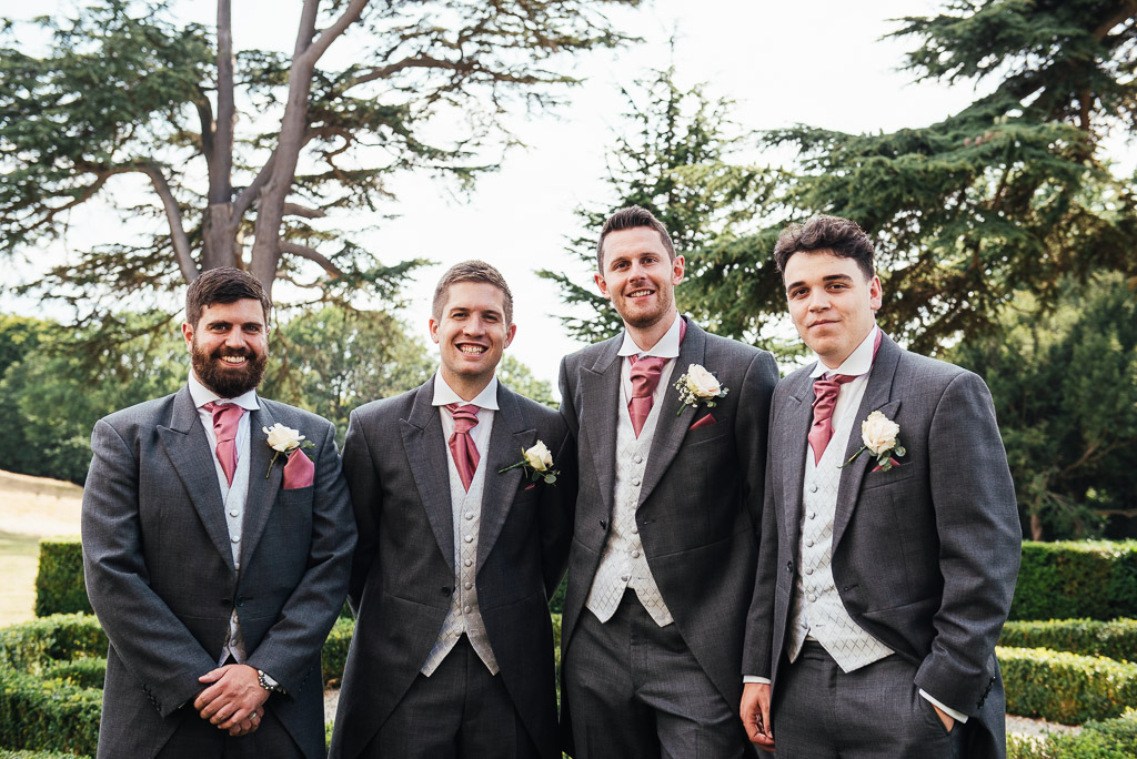 Natural grooms party portraits