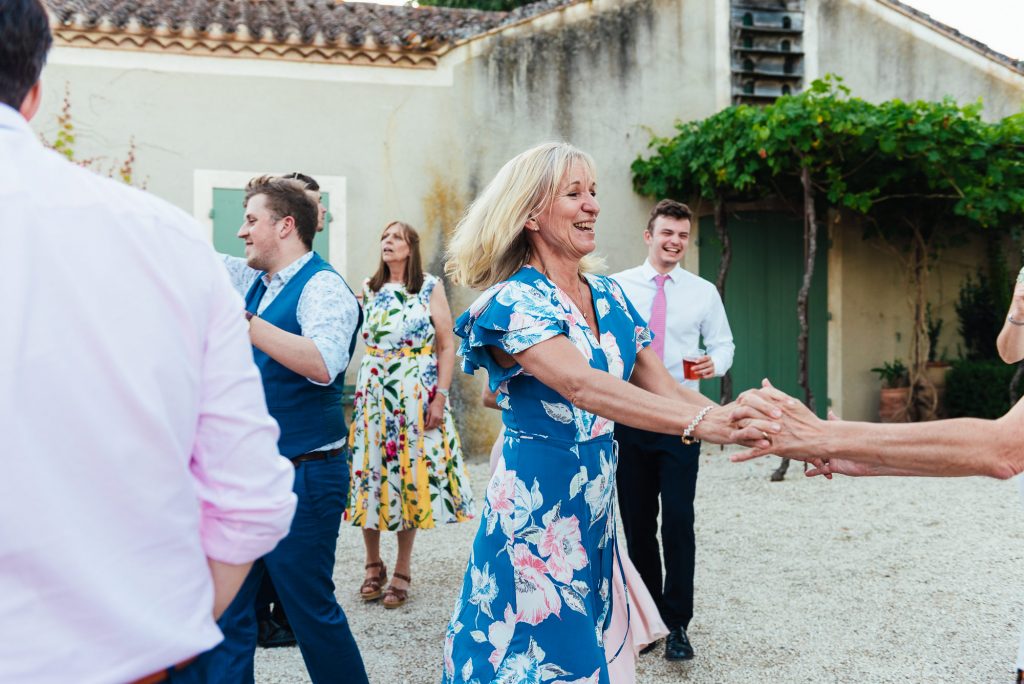 Outdoor wedding dance floor for romantic French wedding
