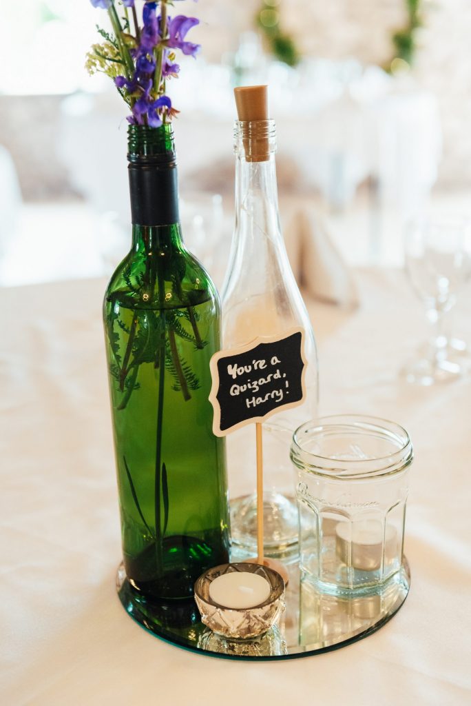 DIY table settings for personalised wedding table names