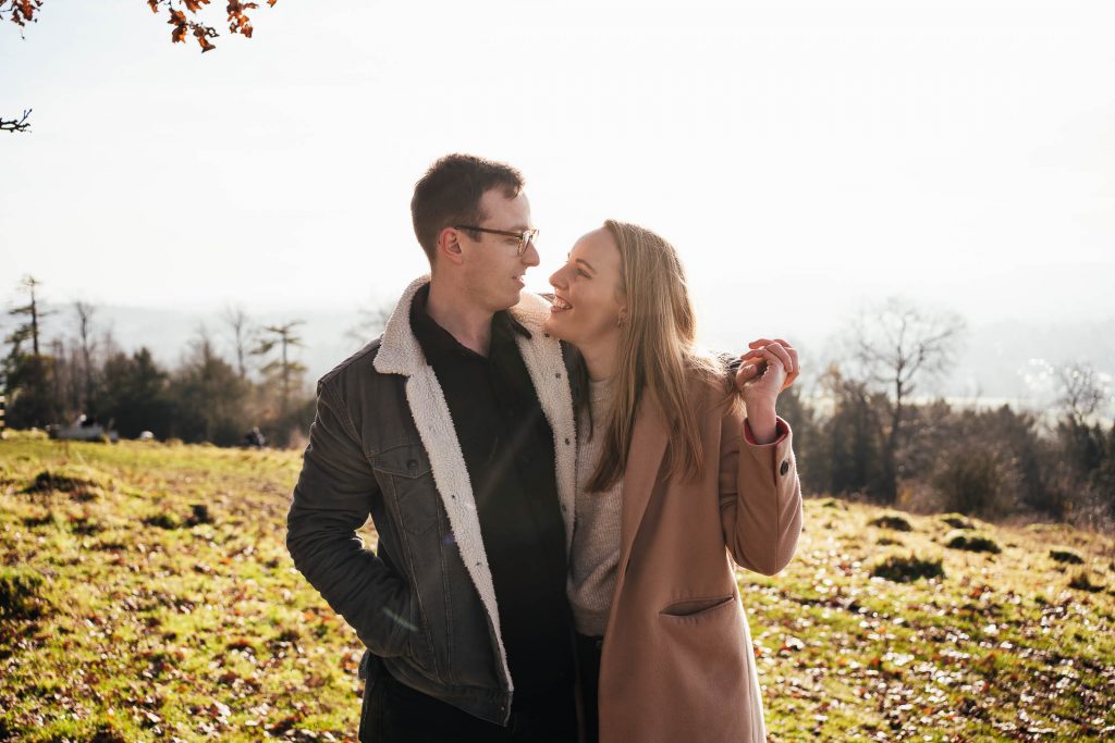 Natural and relaxed engagement portrait