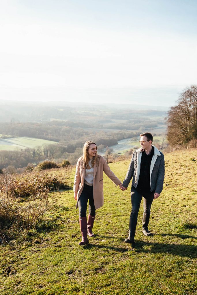 Light, romantic and natural engagement photography Surrey