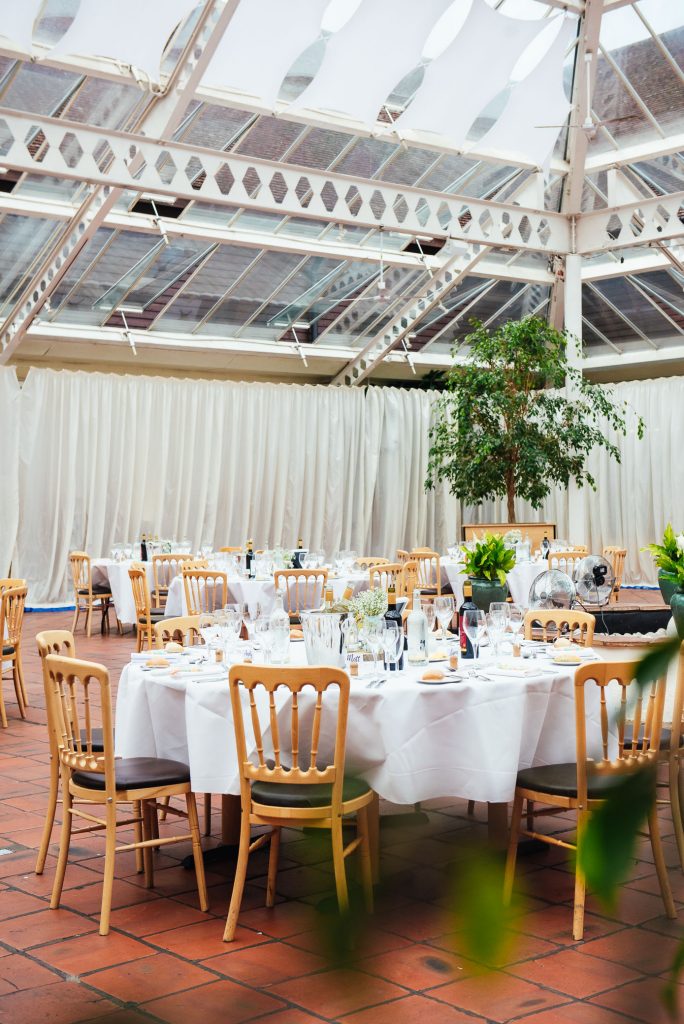 Bright and airy wedding conservatory Denbies Wine Estate